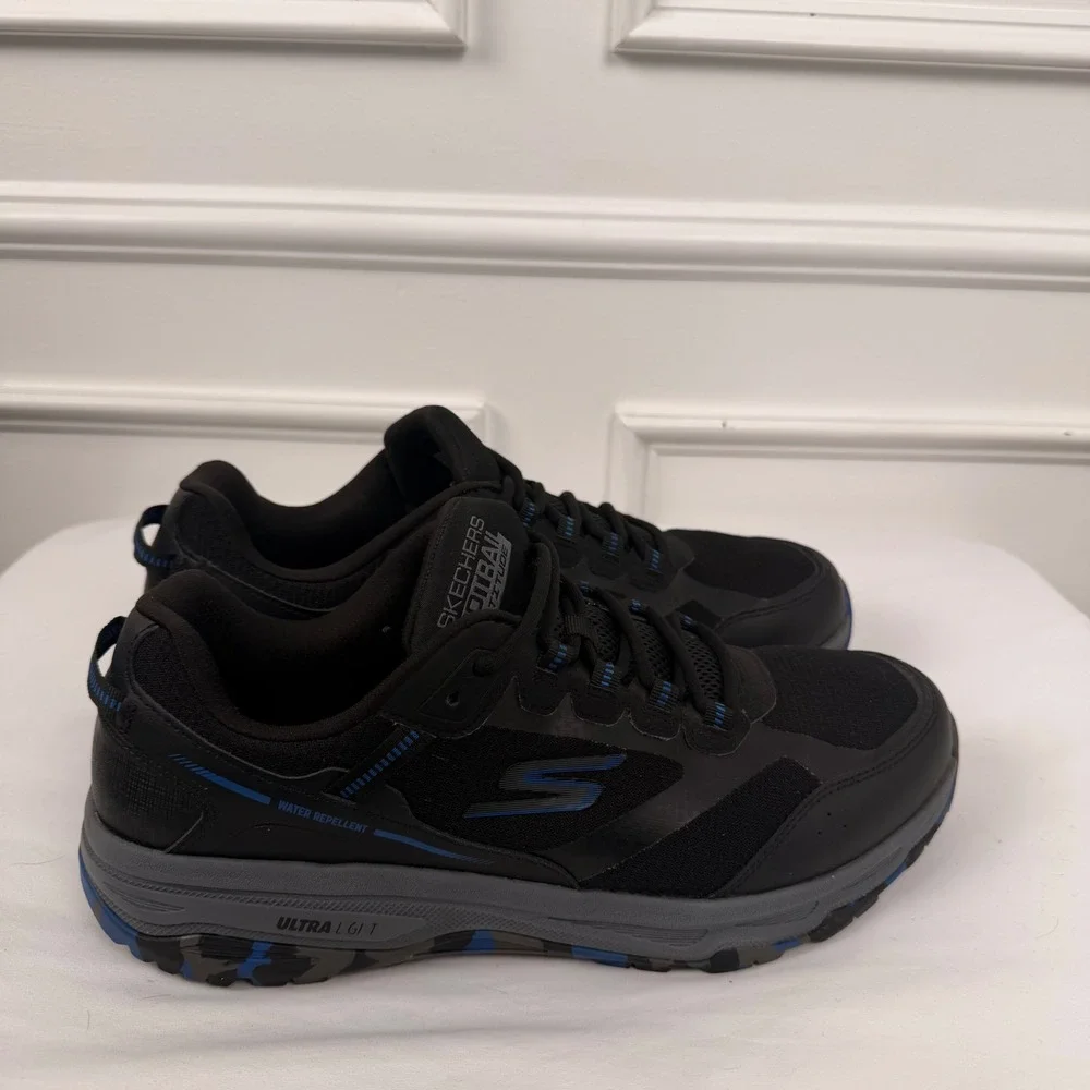 Skechers GoTrail Altitude Mens 12 Wide Fit‎ Water Repellent Hiking Shoes Black